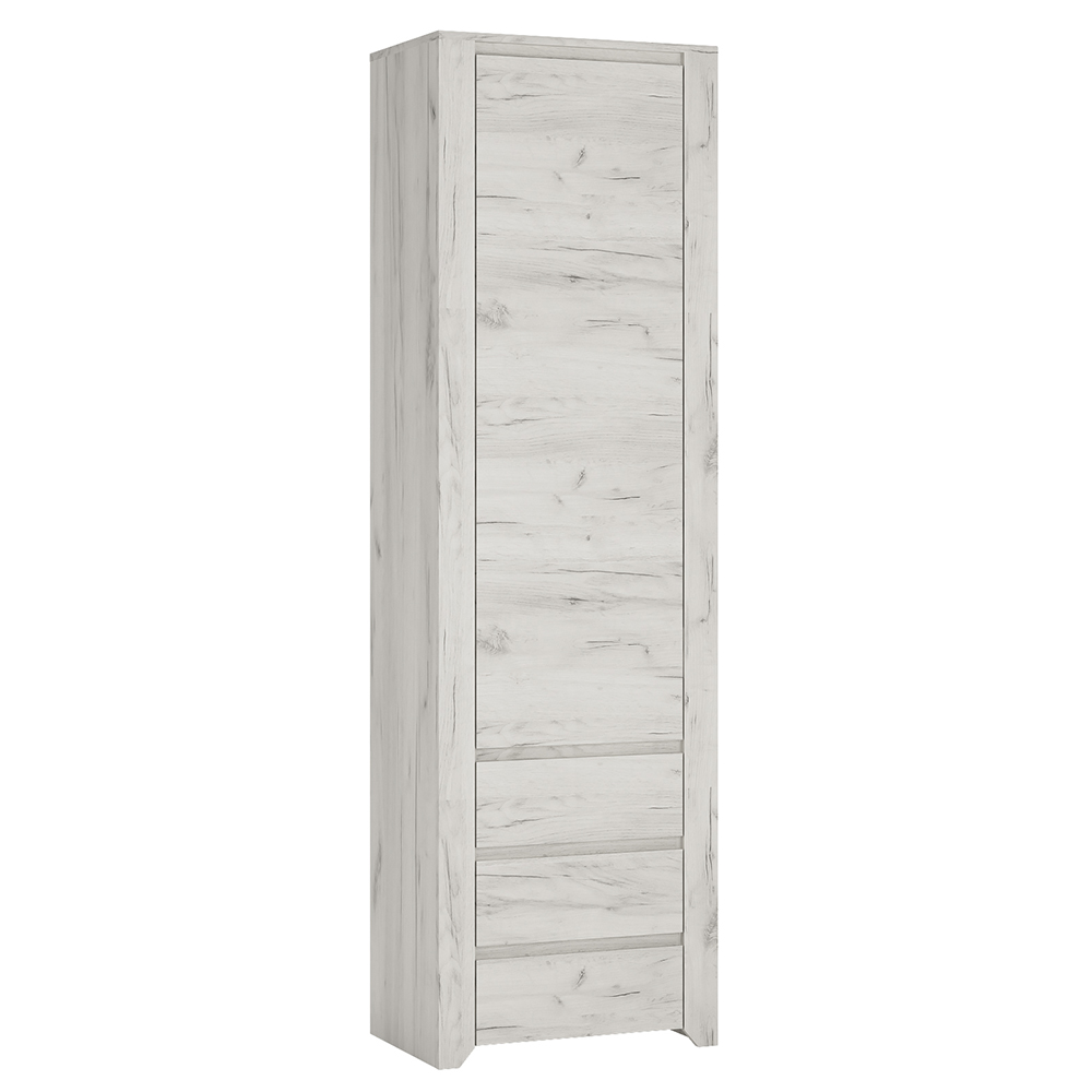 ANGEL Tall Narrow One Door 3 Drawer Narrow Cupboard